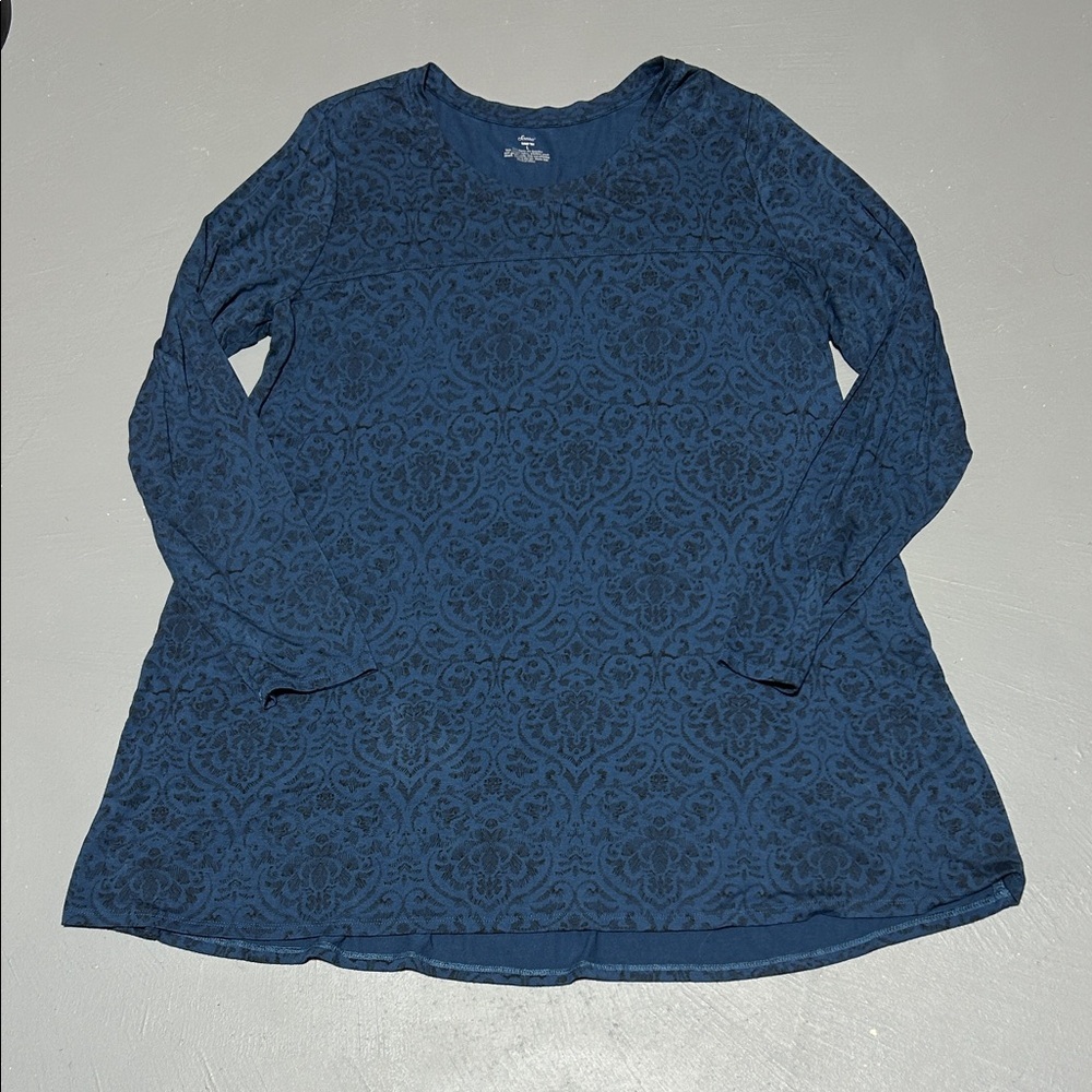 Soma Blue Patterned Soft and Stretchy Tunic Tee (Women’s Large)